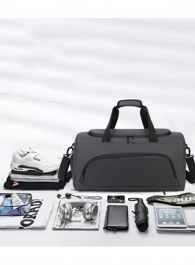GGEROU Travel Duffel Bag for Men & Women, Carry On Weekender Bag, Multi-functional Gym Bag with Shoe Compartment, Lightweight Sport Backpack, Black - Image 3