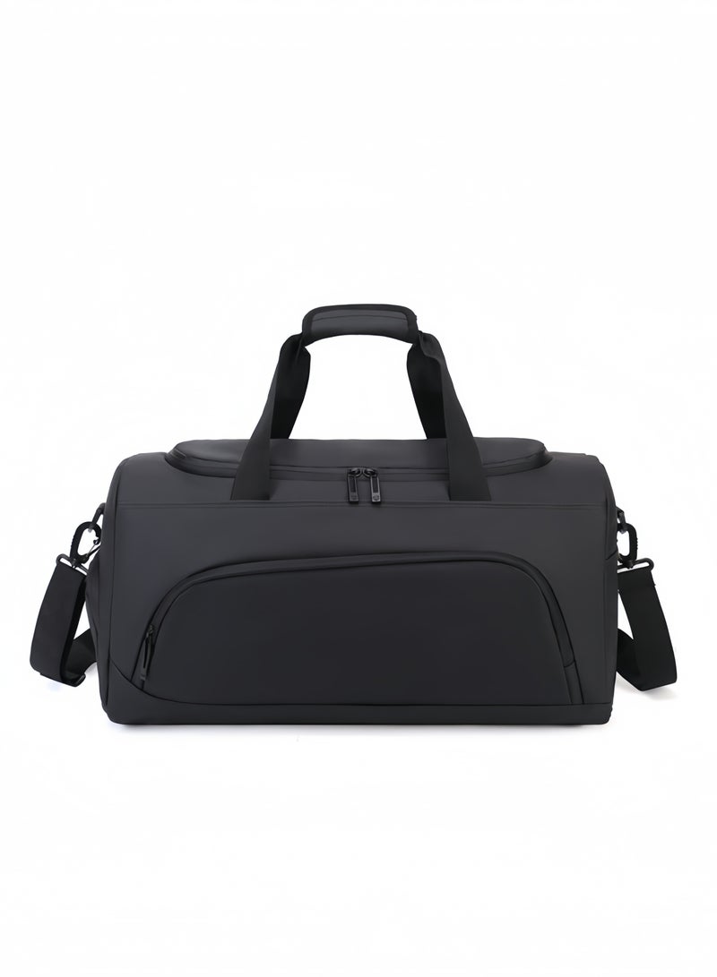 GGEROU Travel Duffel Bag for Men & Women, Carry On Weekender Bag, Multi-functional Gym Bag with Shoe Compartment, Lightweight Sport Backpack, Black - Image 1