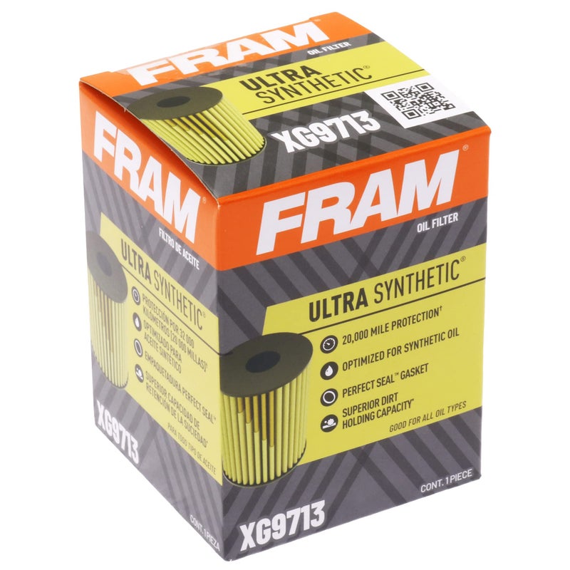 FRAM Ultra Synthetic Automotive Replacement Oil Filter, Designed for Synthetic Oil Changes Lasting up to 20k Miles, XG9713 with SureGrip (Pack of 1) - Image 1