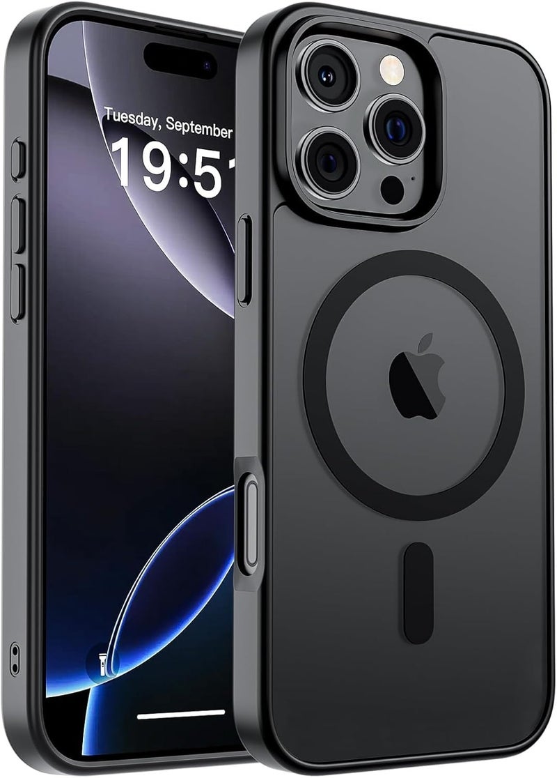 keeshar MagPro case for Apple iPhone 16 Pro | MagSafe Compatible Protective Cover with Strong Magnetic Adsorption, Shockproof Armor, Scratch Resistant Polycarbonate Hard Back | Translucent Matte Black - Image 1