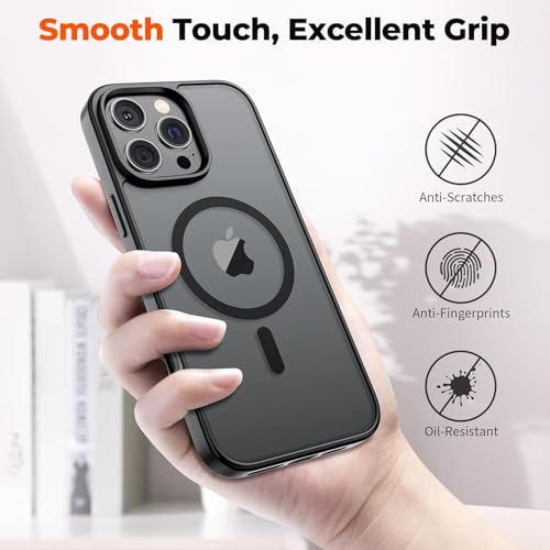 keeshar MagPro case for Apple iPhone 16 Pro | MagSafe Compatible Protective Cover with Strong Magnetic Adsorption, Shockproof Armor, Scratch Resistant Polycarbonate Hard Back | Translucent Matte Black - Image 5