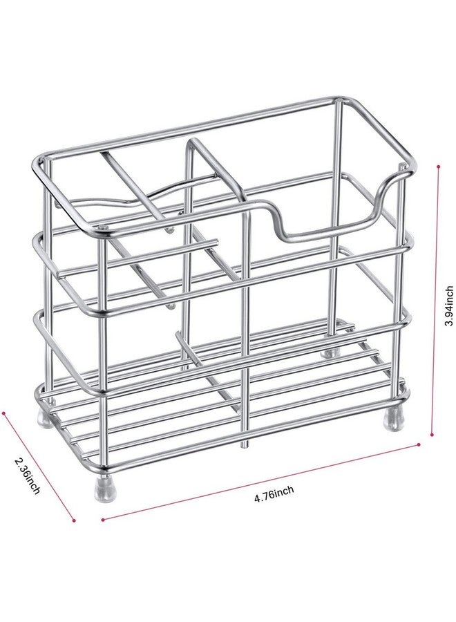 BeFunky Stainless Steel Bathroom Toothbrush Holder Stand Sturdy Storage with Multi-Functional 5 Slots (Silver) - Image 5