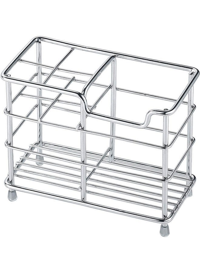 BeFunky Stainless Steel Bathroom Toothbrush Holder Stand Sturdy Storage with Multi-Functional 5 Slots (Silver) - Image 3