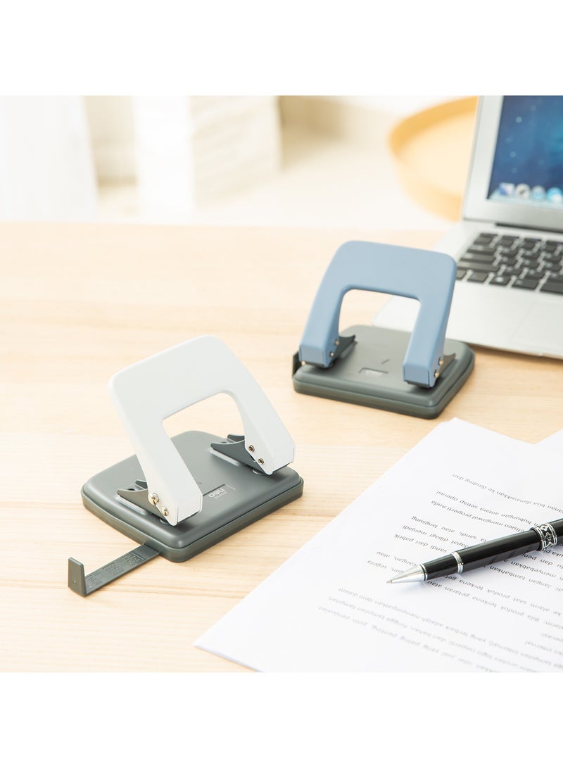 Deli E0102 Punch - 20 Sheets, 80mm, Φ6mm, White/Blue - Image 4