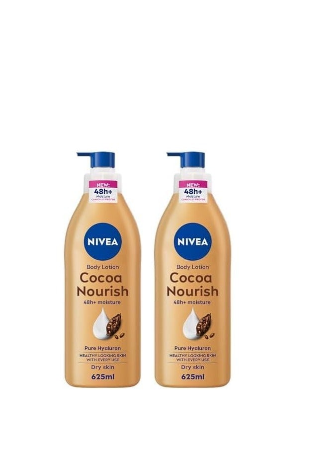 NIVEA Cocoa Nourish Body Lotion For Dry Skin 2 X 400ML