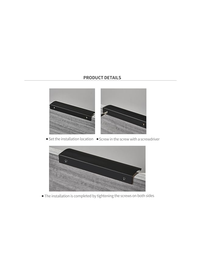 The Bros Cabinet Handles - 10 Pack Finger Pulls for Cabinets and Drawers - Sleek Aluminum Concealed Cabinet Drawer Handle Pull for Wardrobe, Kitchen (10, Black, Overall 3.15" (Hole 2.52")) - Image 5