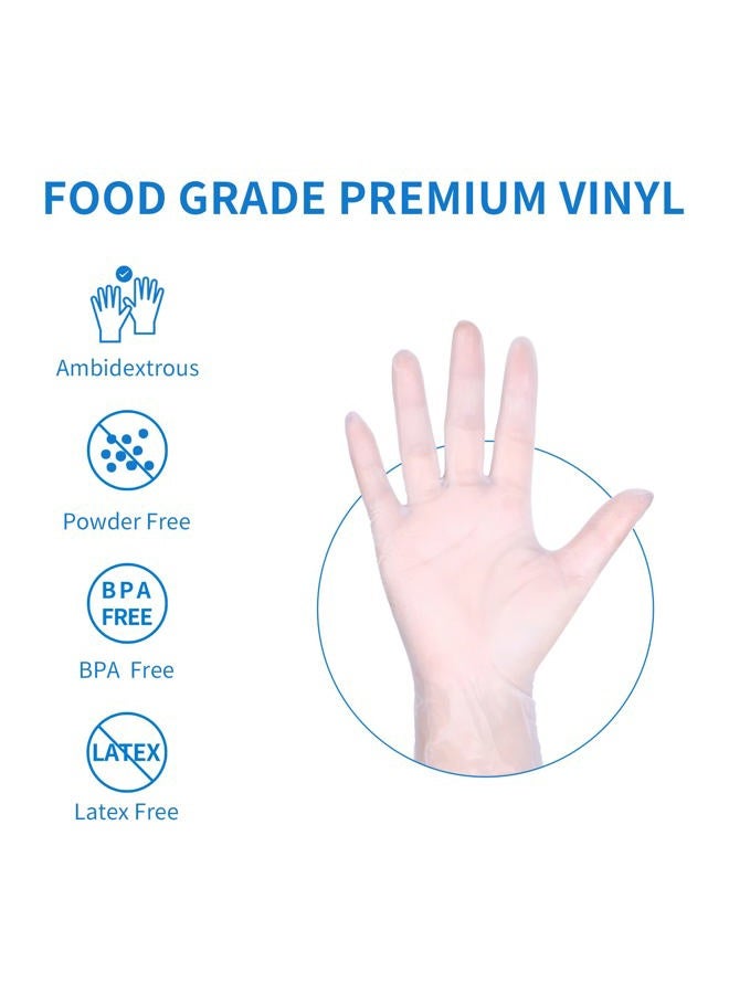 EDI Disposable Vinyl Gloves (Clear) - Powder-Free, Latex-Free (100, X-Large) - Image 2
