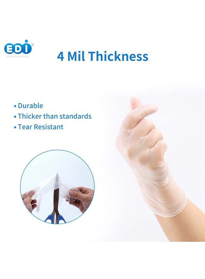 EDI Disposable Vinyl Gloves (Clear) - Powder-Free, Latex-Free (100, X-Large) - Image 3