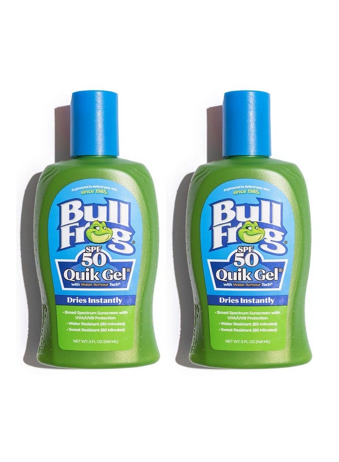 BullFrog Quik Gel Sunscreen Spf 50 Oxybenzone & Octinoxate Free Broad Spectrum Moisturizing Uva/Uvb 5Oz 2 Pack - Image 1