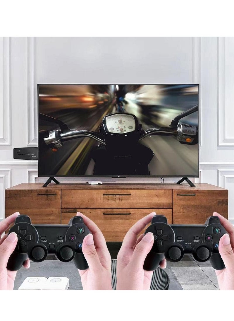 ELTRAZONE - Wireless Game Console 2.4G HD Arcade PS1 Home TV Mini Game Console U Bao Retro Game Console Wireless Gamepad Controller 64G (new package) - Image 1