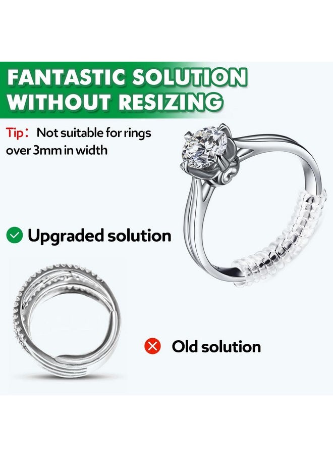Anpro - Anpro 15 Pack Ring Size Adjuster - with 3 Sizes Clear Ring Sizer Adjuster for Loose Rings,Spiral Silicone Tightener Set,Invisible Ring Guards(Please See The Below Picture for The Steps) - Image 1