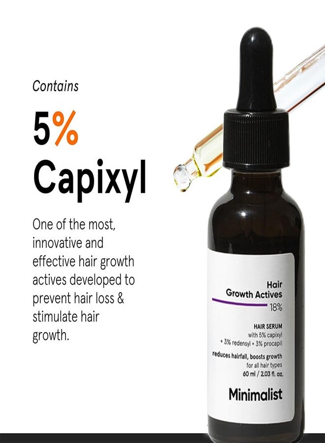 Minimalist Hair Growth Serum With 3% Redensyl, 3% Anagain, 3% Procapil, 5% Capixyl & 4% Baicapil 18% Hair Growth Actives | For Hair Fall Control | For Men & Women | 60 ml - Image 2