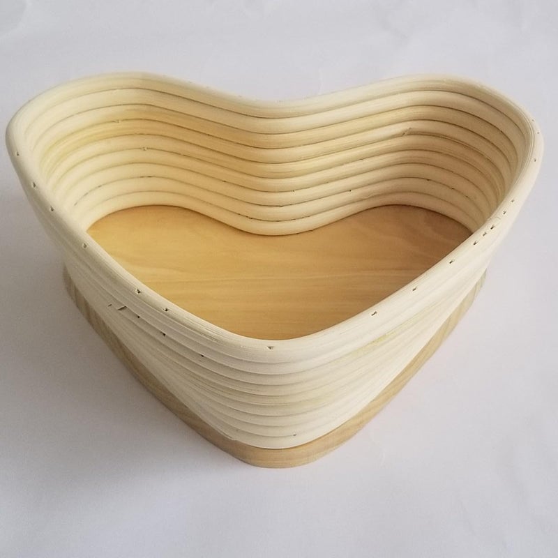 Beavorty Natural Vine Heart Shape Proofing Basket with Cover, Large 24.5x22x7.5cm Unbleached Baking Basket for Sourdough Bread Dough Rising and Baking Accessories - Image 3