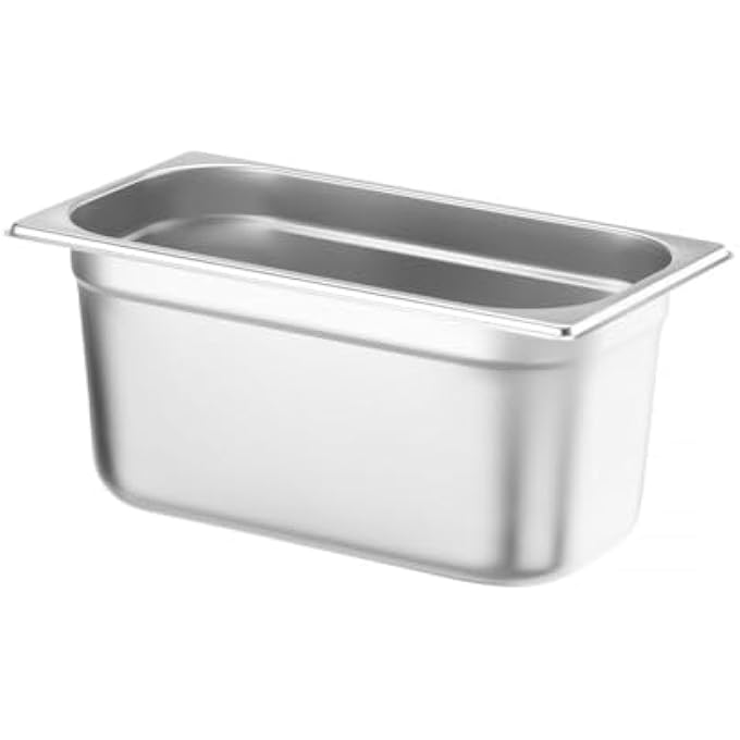 rayihni Recipiente Gn 13Contenedor GnBordes RedondeadosResistente A Temperaturas De 40 A 300CApto Para HornosCongeladoresCalientaplatosBao Mara57L325X176XH 150MmAcero Inoxidable - Image 2