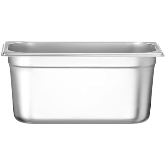 rayihni Recipiente Gn 13Contenedor GnBordes RedondeadosResistente A Temperaturas De 40 A 300CApto Para HornosCongeladoresCalientaplatosBao Mara57L325X176XH 150MmAcero Inoxidable - Image 1