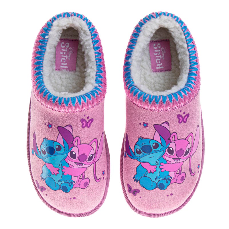 Josmo Lilo and Stitch Clog Slippers for Girls - Stitch and Angel Fur Lined Clogs Comfort Warm Soft Plush Lightweight House Shoes - Purple Pink (size 11-12 Little Kid) - Image 4