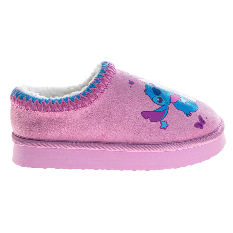 Josmo Lilo and Stitch Clog Slippers for Girls - Stitch and Angel Fur Lined Clogs Comfort Warm Soft Plush Lightweight House Shoes - Purple Pink (size 11-12 Little Kid) - Image 2
