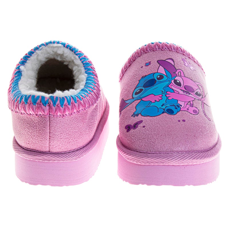 Josmo Lilo and Stitch Clog Slippers for Girls - Stitch and Angel Fur Lined Clogs Comfort Warm Soft Plush Lightweight House Shoes - Purple Pink (size 11-12 Little Kid) - Image 3