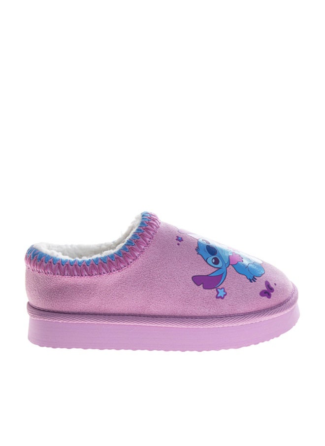 Josmo Lilo and Stitch Clog Slippers for Girls - Stitch and Angel Fur Lined Clogs Comfort Warm Soft Plush Lightweight House Shoes - Purple Pink (size 11-12 Little Kid) - Image 1