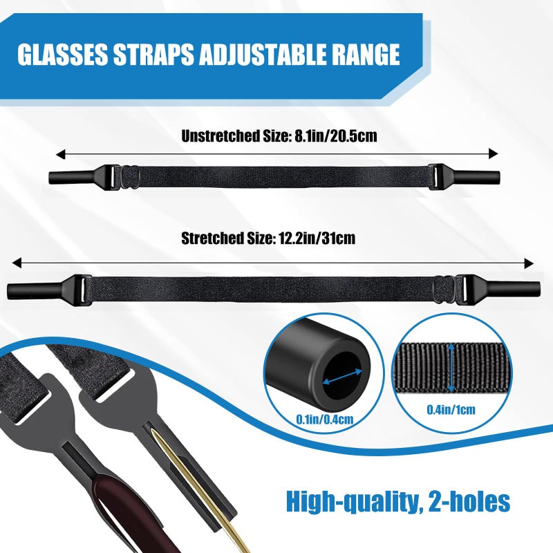 KECHIO Adjustable Glasses Strap Eyeglasses Strap 4 Pack Sunglasses Strap No Tail Eye Glasses Holders around Neck for Men Women Kids Eyeglass Holders Sports Glasses Strap Black (9.5-13.5 inch) 1 - Image 3
