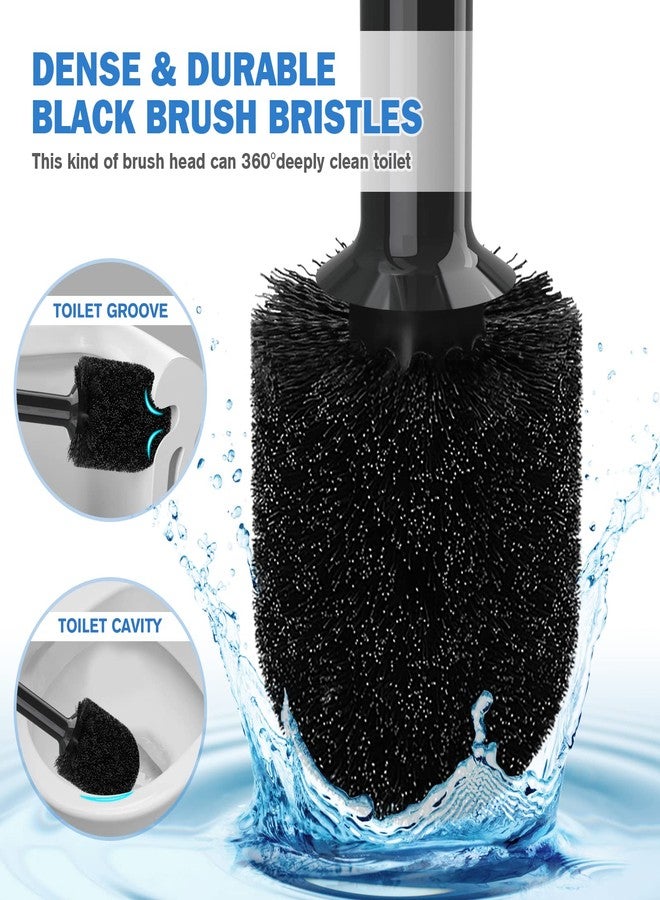 TRENTI Toilet Plunger and Brush with Holder, Bowl Brush and Heavy Duty Toilet Plunger Set for 5.7-inch Toilet Drain, 2-in-1 Bathroom Cleaning Combo with Modern Caddy Stand (Black) - Image 4