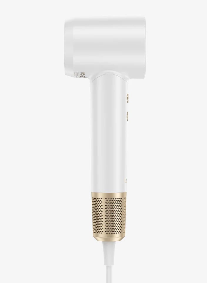 Laifen Swift Premium - High Speed Hair Dryer 110,000 rpm Motor Lightweight Low Noise | 5.5X Fast Drying | Golden White - Best Hair Blow Dryer