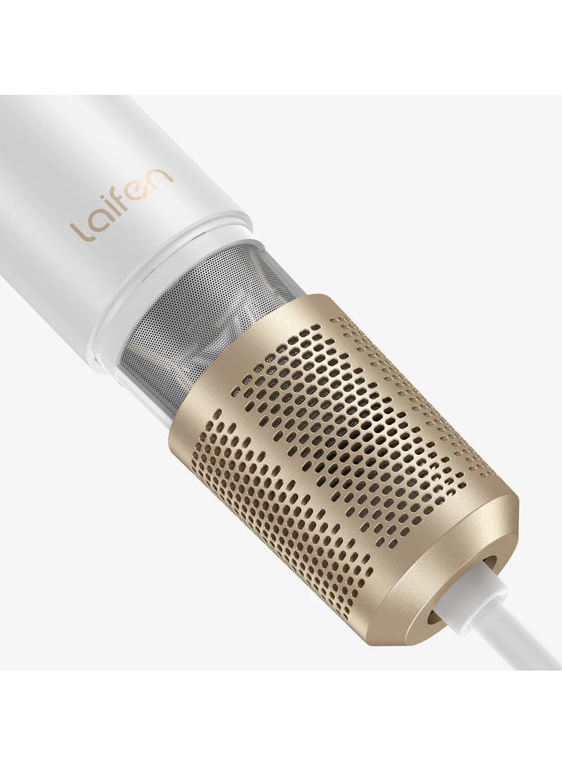 Laifen Swift Premium - High Speed Hair Dryer 110,000 rpm Motor Lightweight Low Noise | 5.5X Fast Drying | Golden White - Best Hair Blow Dryer
