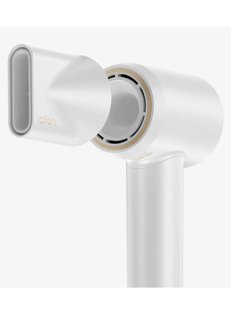 Laifen Swift Premium - High Speed Hair Dryer 110,000 rpm Motor Lightweight Low Noise | 5.5X Fast Drying | Golden White - Best Hair Blow Dryer
