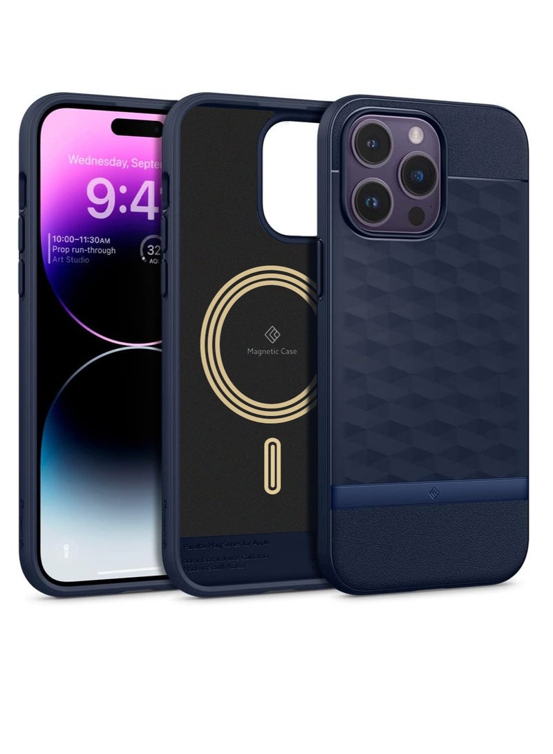 Parallax Mag Case Built-in Magnet Designed For Magsafe Compatible With Apple iPhone 14  Pro Max Case (2022) - Blue - Image 1