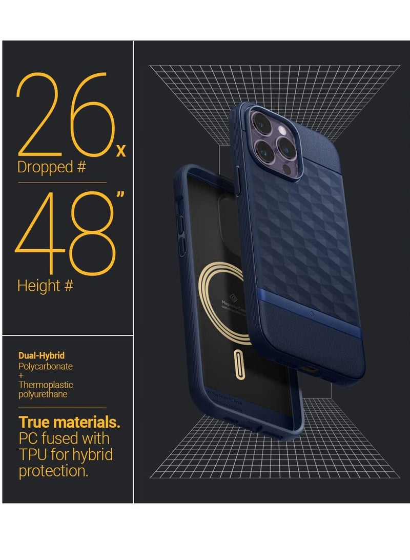 Parallax Mag Case Built-in Magnet Designed For Magsafe Compatible With Apple iPhone 14  Pro Max Case (2022) - Blue - Image 5