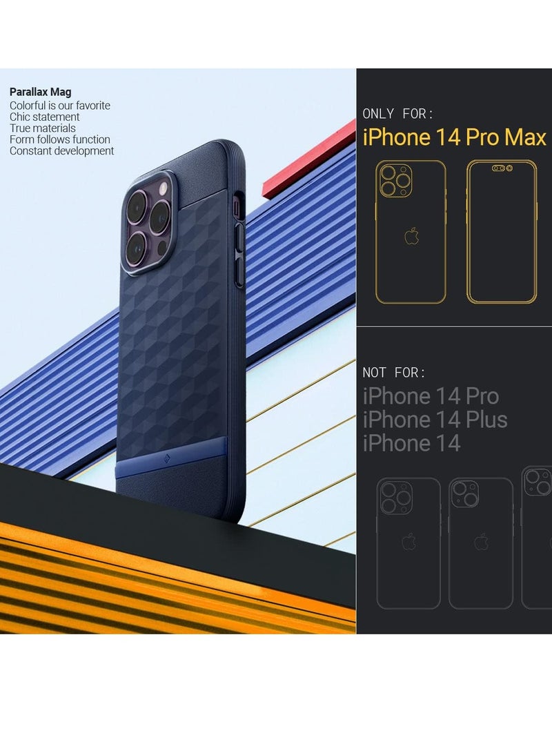 Parallax Mag Case Built-in Magnet Designed For Magsafe Compatible With Apple iPhone 14  Pro Max Case (2022) - Blue - Image 2