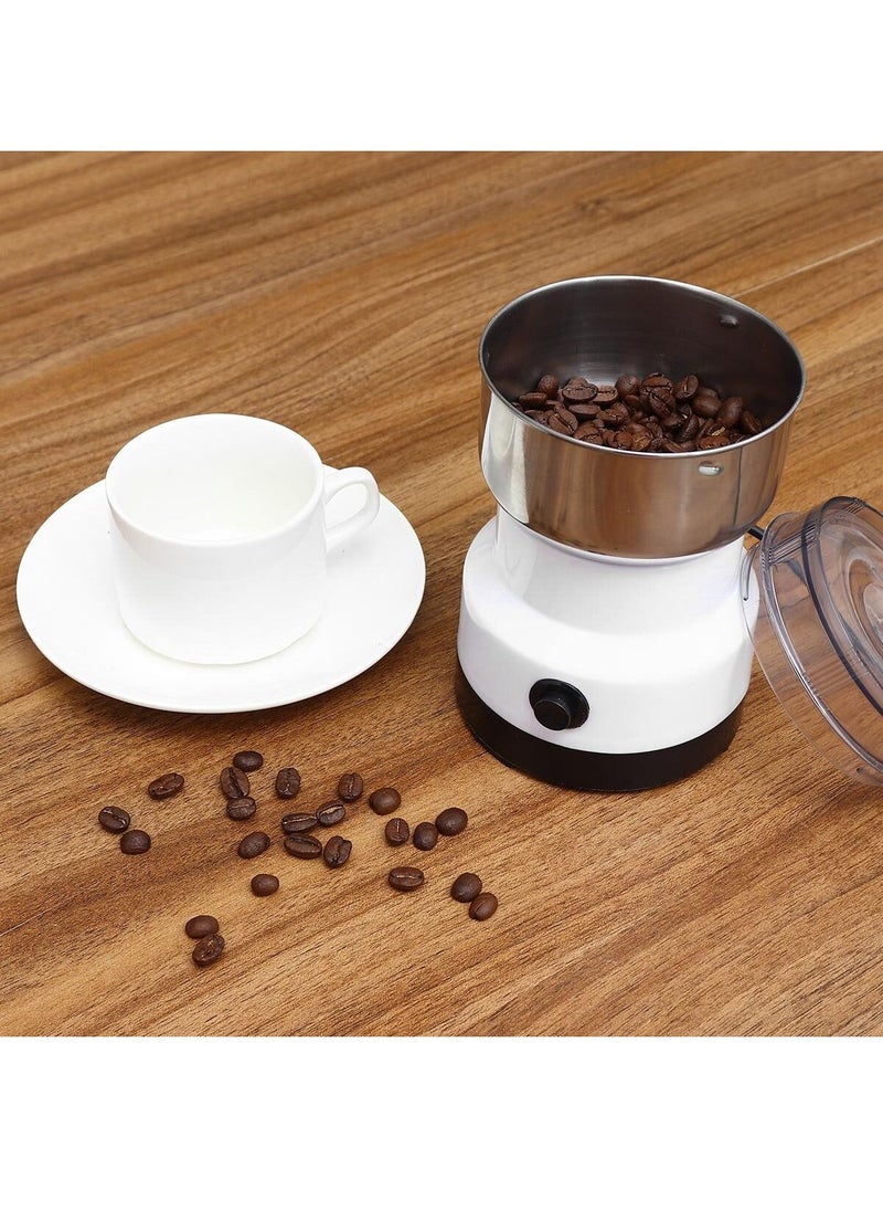 DubaiGallery - Multifunction Smash Machine Electric Cereals Grain Grinder Portable Pulverize Household Small Grinder for Nut Coffee Bean Spice Grinding White - Image 1