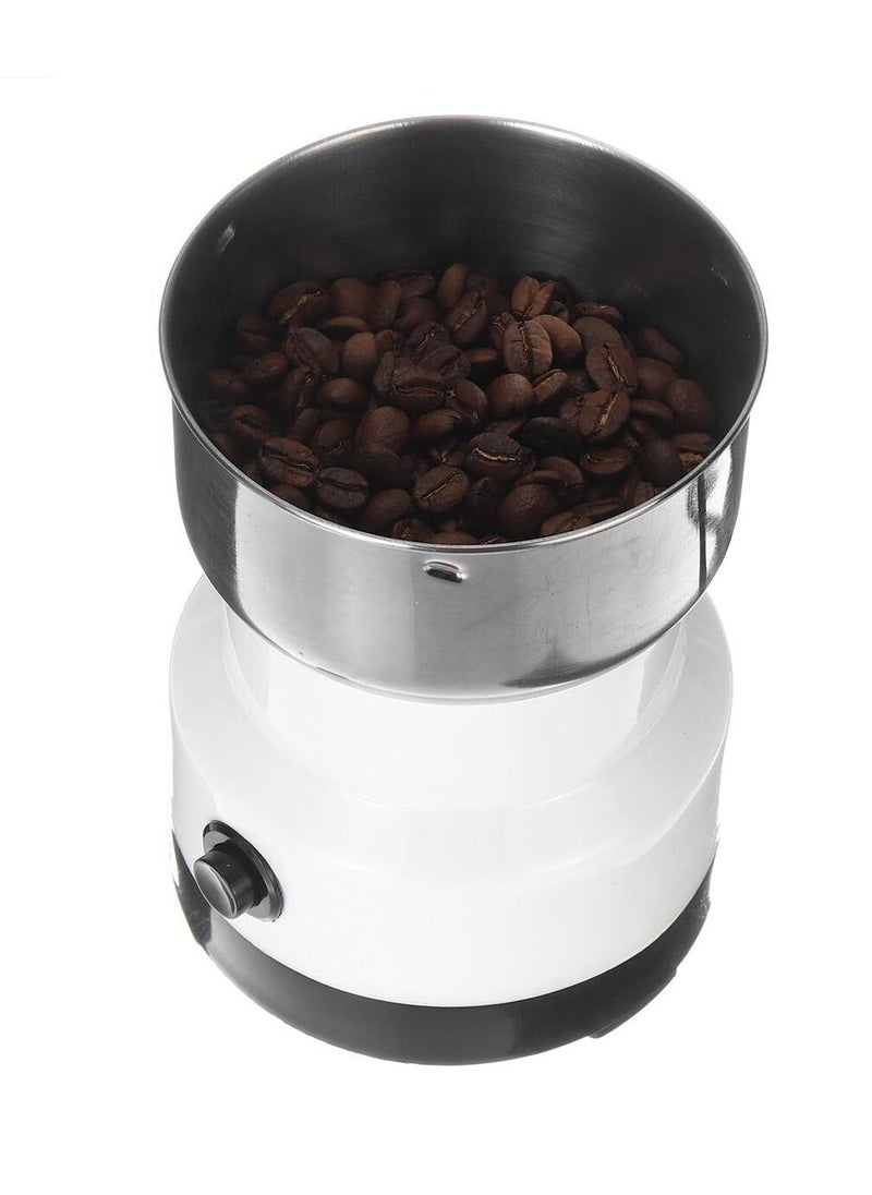 DubaiGallery - Multifunction Smash Machine Electric Cereals Grain Grinder Portable Pulverize Household Small Grinder for Nut Coffee Bean Spice Grinding White - Image 1