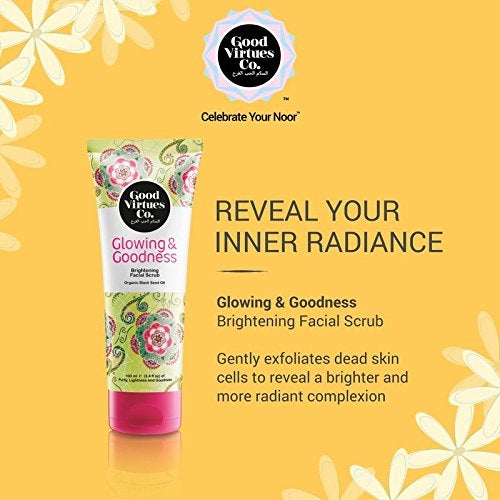 good virtues co مقشر الوجه من Good Virtues Co لتفتيح البشرة تقشير لطيف وبشرة مصقولة مع مستخلصات الهيمالايا إزالة الرؤوس السوداء والتان يكشف عن إشراقة متألقة للبشرة العادية والمختلطة 100 مل - Image 3