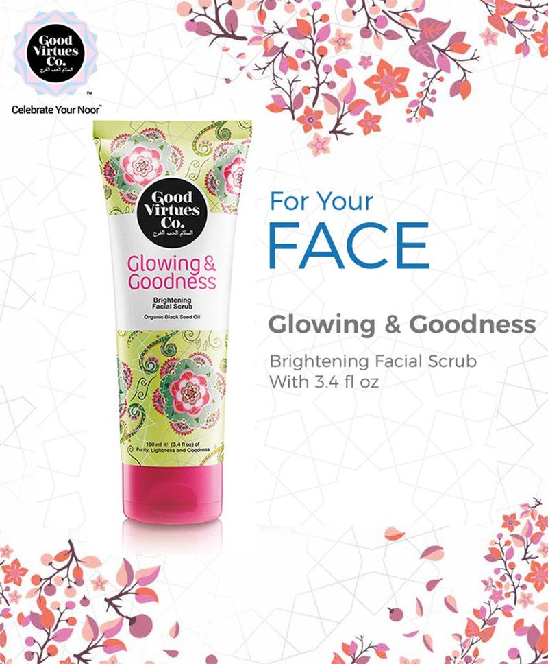 good virtues co مقشر الوجه من Good Virtues Co لتفتيح البشرة تقشير لطيف وبشرة مصقولة مع مستخلصات الهيمالايا إزالة الرؤوس السوداء والتان يكشف عن إشراقة متألقة للبشرة العادية والمختلطة 100 مل - Image 2