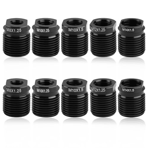 OMASUNB 10PC Gear Shift Adapter Kit, Shift Knob Thread Adapters, Compatible with M8x1.25, M10x1.25, M12x1.25, M14x1.5 Threads, Quick Installation for Manual Transmission Cars, Trucks, and SUVs - Image 1