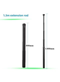 Generic 1.3 Meters Aluminum Alloy Extension Rod Zhiyun Feiyu Stabilizer Telescopic Rod Dajiang Mobile Phone Camera Live Extension Rod-Color:Black  - Image 1