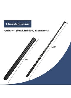Generic 1.3 Meters Aluminum Alloy Extension Rod Zhiyun Feiyu Stabilizer Telescopic Rod Dajiang Mobile Phone Camera Live Extension Rod-Color:Black  - Image 2