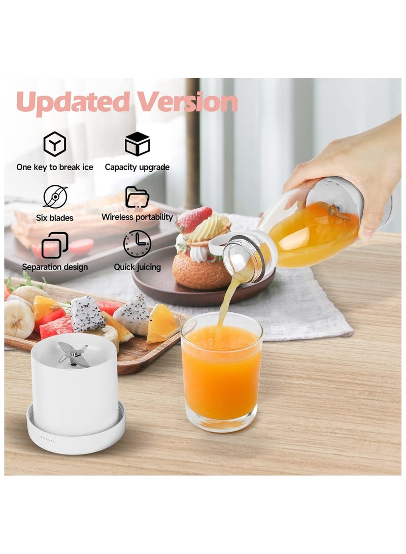 خلاط بحجم شخصي، خلاط محمول، خلاط USB يعمل بالبطارية، خلاط صغير، خلاط يدوي، خلاط كوب (أبيض) - Image 4