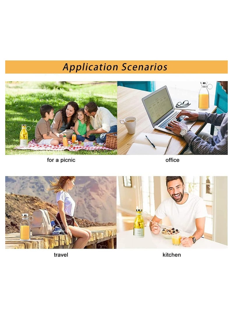 خلاط بحجم شخصي، خلاط محمول، خلاط USB يعمل بالبطارية، خلاط صغير، خلاط يدوي، خلاط كوب (أبيض) - Image 5