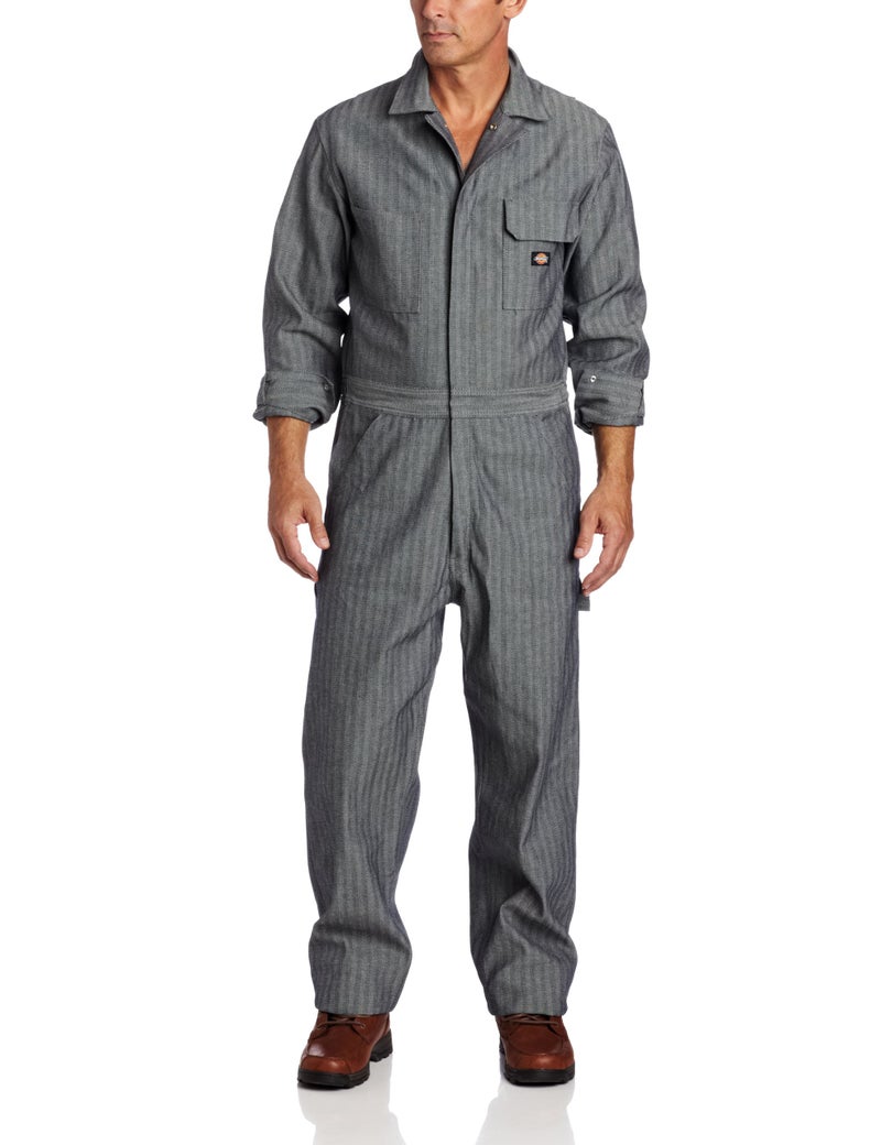 Dickies Mens Long Sleeve Cotton Coverall Fisher Stripe MediumTall
