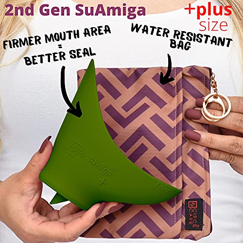CIRCE CARE 2nd Gen SuAmiga Collapsible Female Urination Device Upgraded (Firm Top for Better Seal); Large Women Pee Funnel with Waterproof Bag; Portable Female Urinal to Pee Standing Up (Plus size) - Image 2