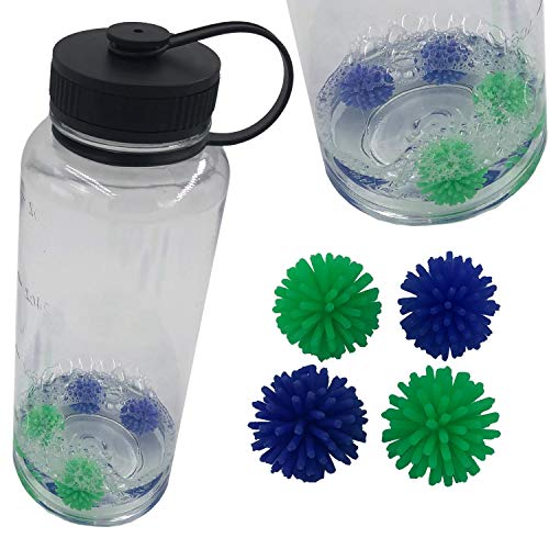 Keyfit Tools BrushBalls (4 pk X2) 8 Total Water Bottle Cleaning Brush Balls Reusable for Sports Drinks & Protein Shakes Cycling Fitness Sports Gym Hiking & Coffee Thermos - Image 1