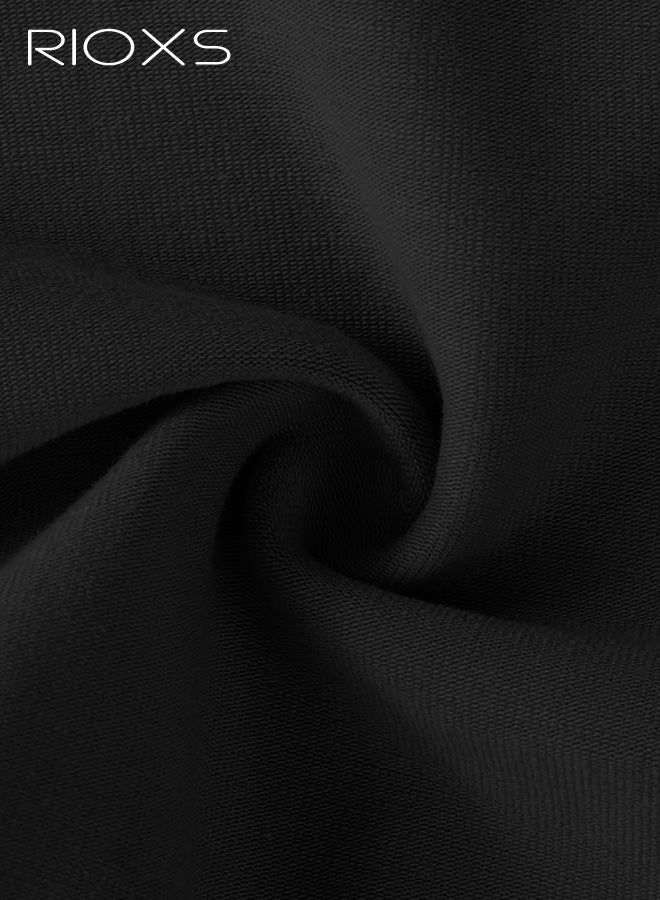 RIOXS 3 Pack Womens High Waisted Underwear, Soft Breathable Full Coverage Ladies Panties, Stretch Comfortable Briefs Underpants (Regular and Plus Size), Black - Image 2