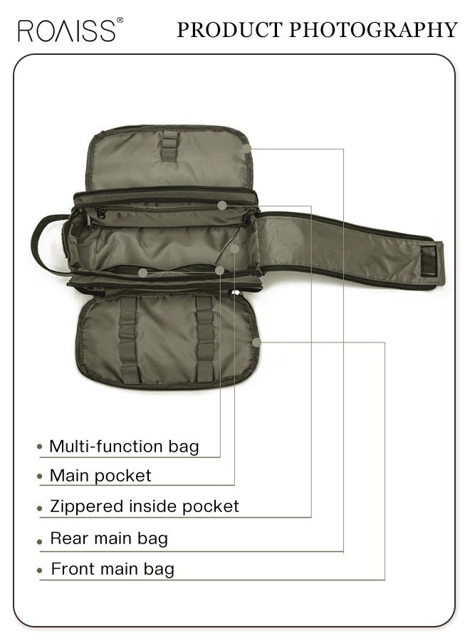 roaiss Travel Portable Toiletry Bag Outdoor Water Resistant Hanging Dopp Kit Small Tool Bag Travel Accessories Cosmetic Case Gifts for Men Army Green - Image 3