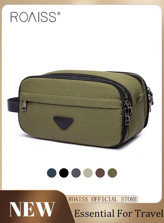 roaiss Travel Portable Toiletry Bag Outdoor Water Resistant Hanging Dopp Kit Small Tool Bag Travel Accessories Cosmetic Case Gifts for Men Army Green - Image 1