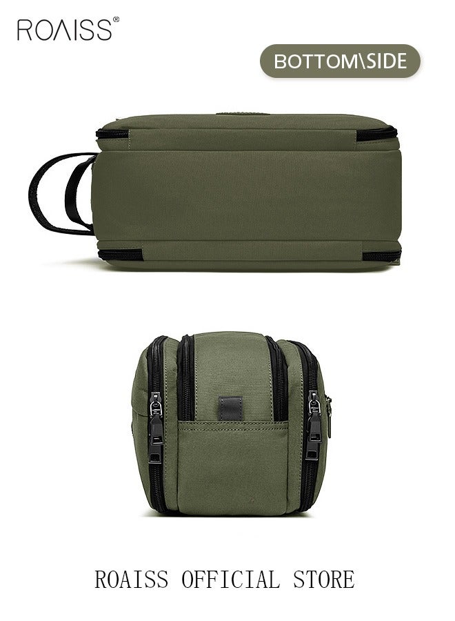 roaiss Travel Portable Toiletry Bag Outdoor Water Resistant Hanging Dopp Kit Small Tool Bag Travel Accessories Cosmetic Case Gifts for Men Army Green - Image 5