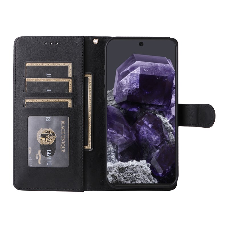 HuHa Protective Cover For Google Pixel 9 Diamond Lattice Leather Flip Phone Case(Black) - Image 4