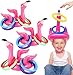 Camlinbo 15 Pcs Inflatable Flamingo Pool Toys Ring Toss Pool Game Flamingos Luau Party Decor Hawaiian Beach Toys Carnival Outdoor Luau Party Games Supplies for Adults Family - Image 3