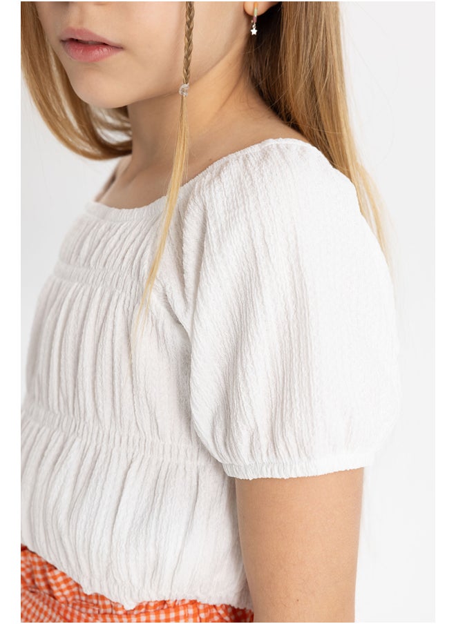 DeFacto - Girl Relax Fit Knitted Short Sleeve Body - Image 1